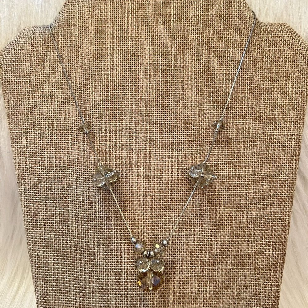 Grunge Glass Cluster Necklace Silver Tone Boho Coastal Fairy Y2K Cybergoth 10274